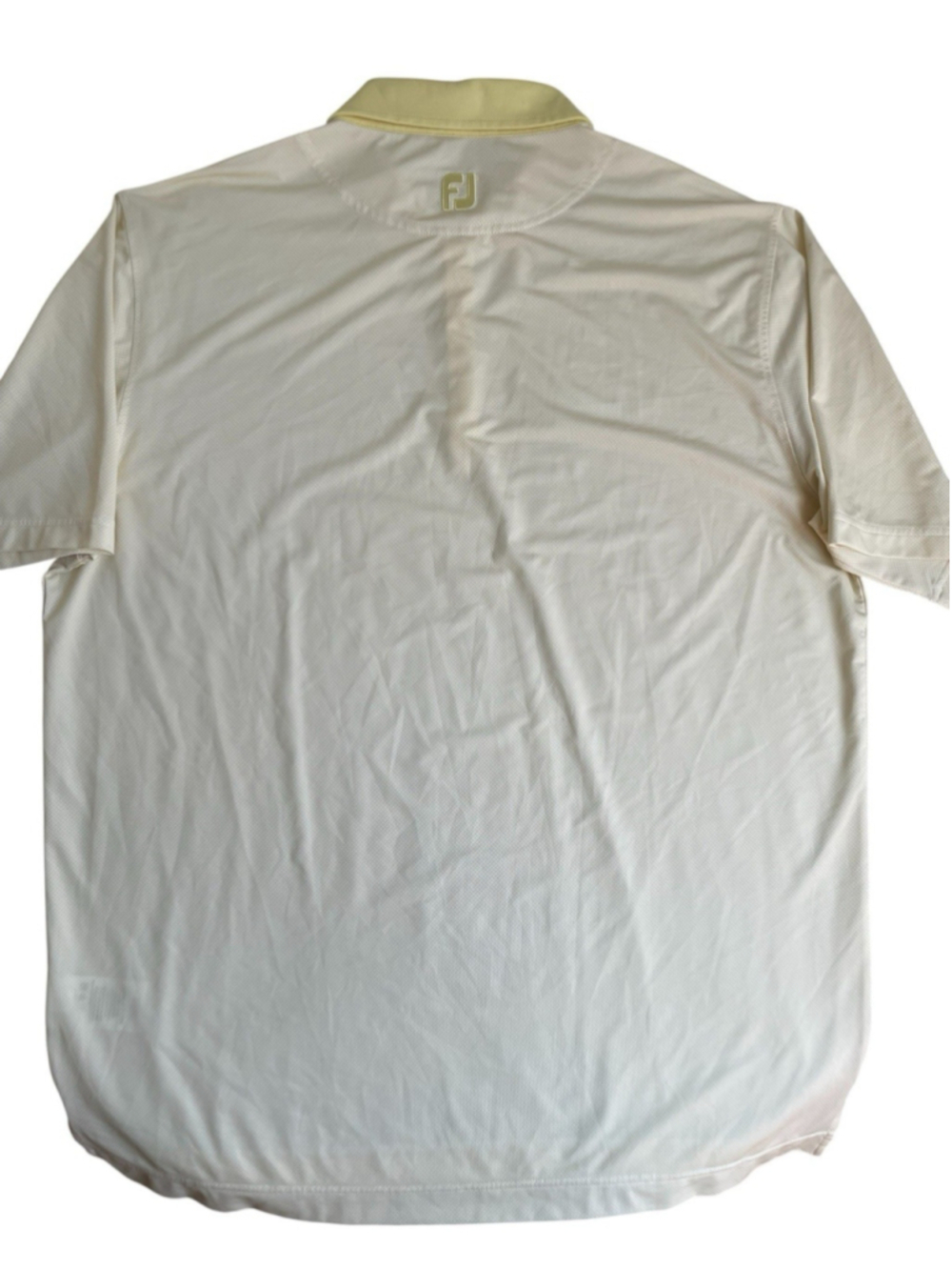 FootJoy Golf Performance Polo Shirt Mens XL Lemon Micro Pattern - Picture 3 of 10